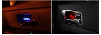 Светодиодная подсветка с логотипом внутренних ручек дверей.    Hyundai Santa Fe (2006-2010) 