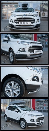 Защита переднего бампера d75х42 (дуга) Ford (Форд) Ecosport 2014-