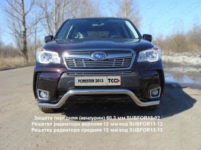 Защита передняя (кенгурин) 60, 3 мм на Subaru (субару) Forester (форестер) 2013 по наст. ― PEARPLUS.ru