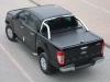 Крышка из черн. алюм. с мех, открывания (рольставни) для пикапа со штатными дугами Ford (Форд) Ranger (рейнджер) 2012- (T6) 
