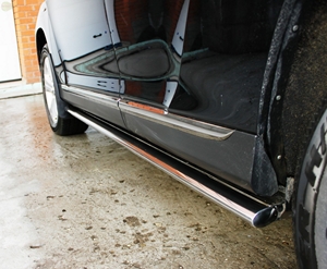 Боковые подножки(пороги) труба из нержавеющей стали d75x42 мм (овал) Honda CR-V (2007-2010)