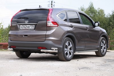 Защита задняя уголки d60/42 двойные, Honda (хонда) CR-V 2013- ― PEARPLUS.ru