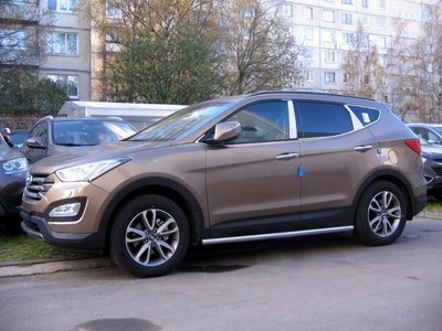 Повторители штатных порогов d60 (труба с заглушками) Hyundai (хендай) Santa Fe (санта фе) III 2012- ― PEARPLUS.ru