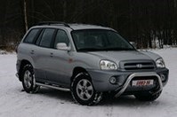 Защита переднего бампера (кенгурин) мини d 76 низкая Hyundai (хендай) Santa Fe (санта фе) I 2000-2012 Classic
