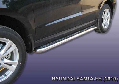 Пороги d57 с листом  Hyundai Santa Fe (2010-2012)