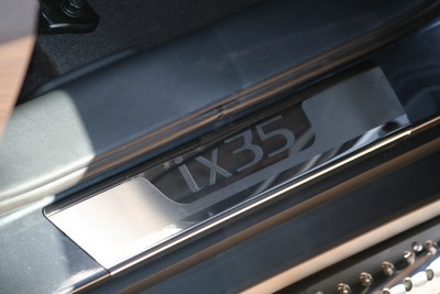 Накладка на внутренние пороги с рисунком штампованная (компл. 4шт.),Hyundai IX 35 2010-
