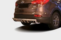 Защита задняя с декоративными элементами d60, Hyundai (хендай) Santa Fe (санта фе) 2013-