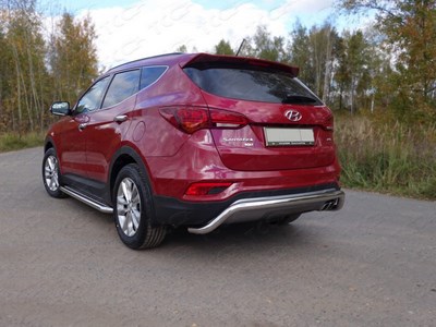 Защита задняя 60, 3 мм Hyundai (хендай) Santa Fe (санта фе) Premium 2015 ― PEARPLUS.ru