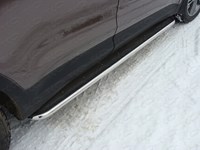 Пороги с площадкой (нерж. лист)  42, 4 мм Hyundai (хендай) Grand Santafe (2014 по наст.) 