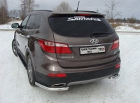 Защита задняя (уголки) 60, 3 мм Hyundai (хендай) Grand Santafe (2014 по наст.) ― PEARPLUS.ru