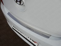 Накладка на задний бампер (лист зеркальный) Hyundai (хендай) Solaris 2014