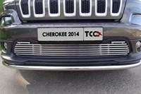 Решетка радиатора 12 мм Jeep (джип) Cherokee (чероки) (2014 по наст.) 