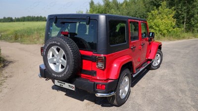 Накладки на задний бампер (декоративные)  (комплект 2 шт.) Jeep (джип) Wrangler (вранглер) 5D (3, 6) 2014 ― PEARPLUS.ru