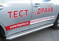 Боковые подножки (пороги) труба из нержавеющей стали 76мм с листом Toyota (тойота) Land Cruiser (круизер) (ленд крузер) J200 (2008-2011) 