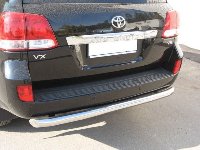 Защита бампера задняя из нержавеющей стали. 76мм (дуга) Toyota Land Cruiser J200 (2012 по наст.) 