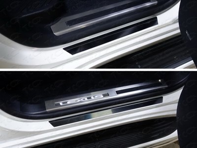 Накладки на пороги (лист зеркальный) Lexus (лексус) LX 450d 2015- ― PEARPLUS.ru