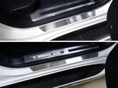 Накладки на пороги (лист шлифованный) Lexus LX 450d 2015-