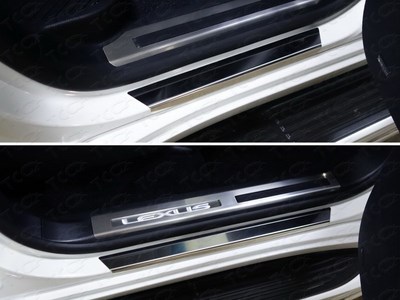 Накладки на пороги с гибом (лист зеркальный) Lexus (лексус) LX 450d 2015- ― PEARPLUS.ru