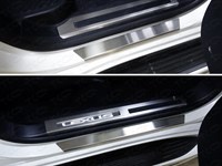Накладки на пороги с гибом (лист шлифованный) Lexus (лексус) LX 450d 2015-