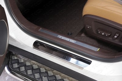 Накладки на пороги (лист зеркальный) Lexus RX 200t 2015-