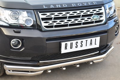 Защита переднего бампера d63 (секции) d63 (уголки) + зубы Land Rover (ленд ровер) Freelander (фриландер) 2 2013 ― PEARPLUS.ru