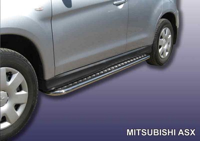 Пороги d42 с листом Mitsubishi (митсубиси) ASX (2010-2012) ― PEARPLUS.ru