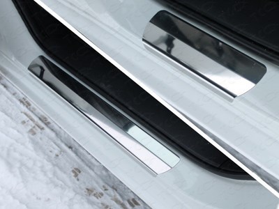 Накладки на пороги (лист зеркальный) Mazda 6 2015-