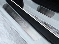 Накладки на пороги (лист шлифованный надпись Mazda (мазда)) Mazda (мазда) 6 2015-