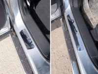 Накладки на пороги (лист зеркальный) 1мм Mazda CX-5 2015