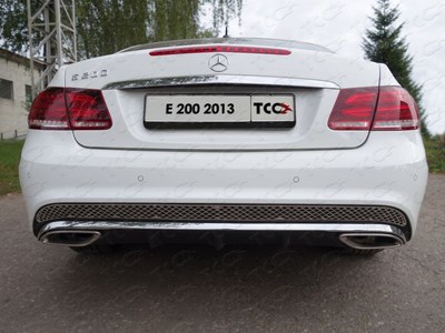 Решетка на задний бампер (лист) Mercedes-Benz E 200 2013(купе)
