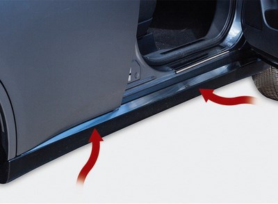 Накладка на наружные пороги без логотипа (компл. 2шт.),Mitsubishi Outlander XL 2012-