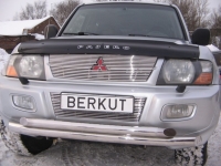 Защита передняя двойная d76/60 (скосы) Mitsubishi (митсубиси) Pajero (паджеро) III 1999-2002 ― PEARPLUS.ru