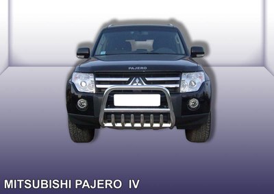 Кенгурятник d57 низкий c защитой картера Mitsubishi Pajero 4 V80 (2012 по наст.)