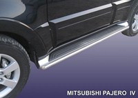 Защита штатного порога d42 Mitsubishi (митсубиси) Pajero (паджеро) 4 (2012 по наст.) 