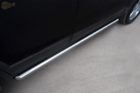 Боковые подножки (пороги) труба из нержавеющей стали 63мм c заглушкой из нержавеющей стали под углом 45 градусов Chevrolet (Шевроле) Niva Berton (2010 по наст.) 