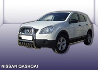 Кенгурятник d57 высокий с защитой картера Nissan (ниссан) Qashqai (кашкай +2) (кашкай) (2007-2010) 