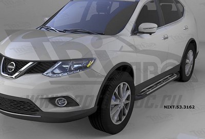 Пороги алюминиевые (Corund Silver) Nissan (ниссан) X-Trail (2014-) SKU:401771qw ― PEARPLUS.ru