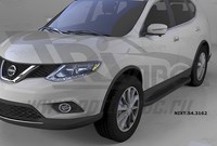 Пороги алюминиевые (Sapphire Black) Nissan (ниссан) X-Trail (2014-) SKU:401806qw