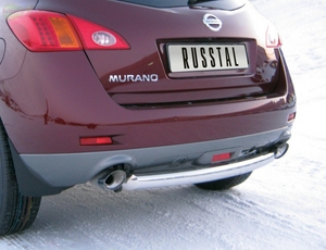 Защита бампера задняя из нержавеющей стали. 63мм (3 секции) Nissan (ниссан) Murano (мурано) (2008-2010)  ― PEARPLUS.ru