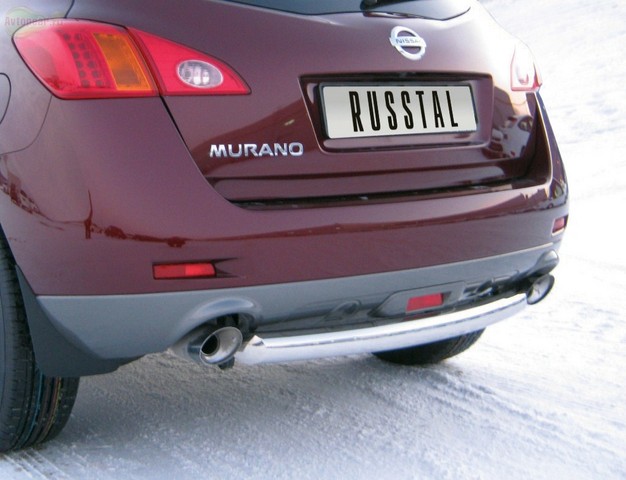 Защита бампера задняя из нержавеющей стали. 63мм (дуга) Nissan Murano (2010 по наст.) 