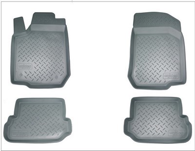 Коврики салона (п/у) SEAT Alhambra (7N) (2010-) (3 ряд) (серые) (перемычка)