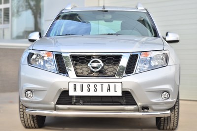 Защита переднего бампера d63 (секции) Nissan (ниссан) Terrano 2014 по наст. ― PEARPLUS.ru