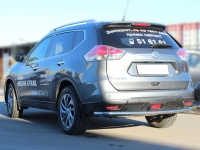 Защита заднего бампера 60 мм с подгибами Nissan X-Trail 2015