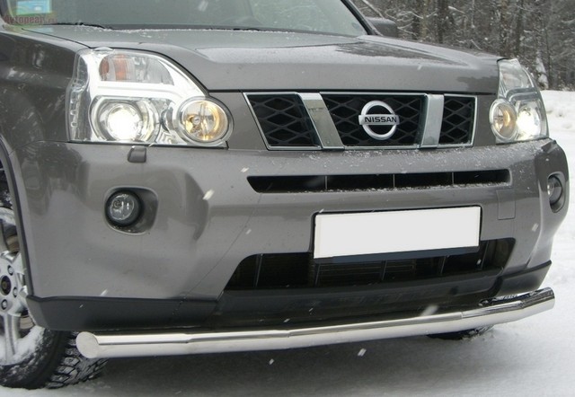 Защита бампера передняя из нержавеющей стали. 63мм (5 секций) Nissan X-Trail (2007-2010) 
