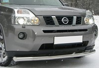 Защита бампера передняя из нержавеющей стали. 63мм (5 секций) Nissan (ниссан) X-Trail (2007-2010) 