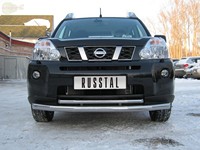 Защита бампера передняя из нержавеющей стали. 63мм/42 (5 секций) Nissan (ниссан) X-Trail (2007-2010) 