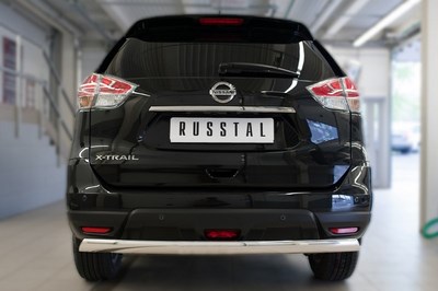 Защита заднего бампера d75х42 (дуга) Nissan (ниссан) X-Trail 2015 ― PEARPLUS.ru