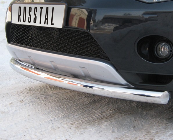 Защита бампера передняя из нержавеющей стали. 76мм (дуга) Peugeot 4007 (2010 по наст.) 