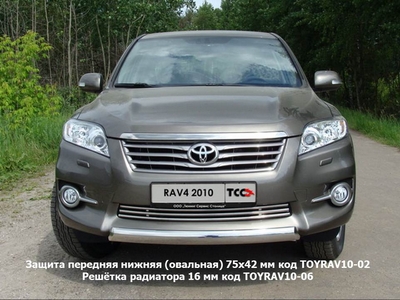 Защита передняя нижняя (овальная) 75х42 мм на Toyota RAV4 2010-2013