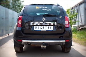 Защита бампера задняя из нержавеющей стали. 63мм (дуга) Renault Duster (2010 по наст.) 